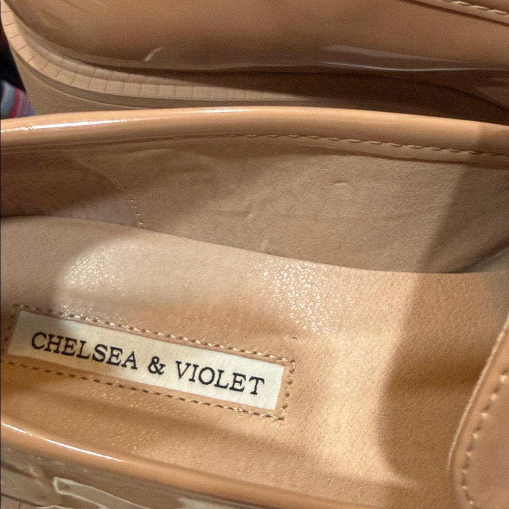 Chelsea & Violet Nude Patent Loafers - Picture 3 of 9